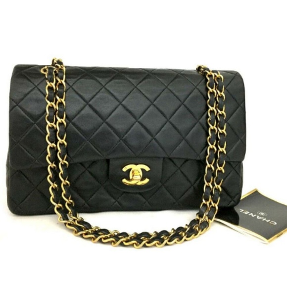 Chanel Handbags - 100% Auth Chanel Lambskin Double Flap W 25 Bag